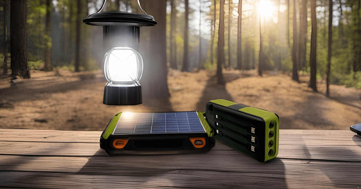 PECUWE 63200mAh Solar Power Bank, Army Green, Large Capacity, 4 LED Flashlights, Hand Crank Charger, Built-in 3 Cables, USB C, for Indoor/Outdoor Activities