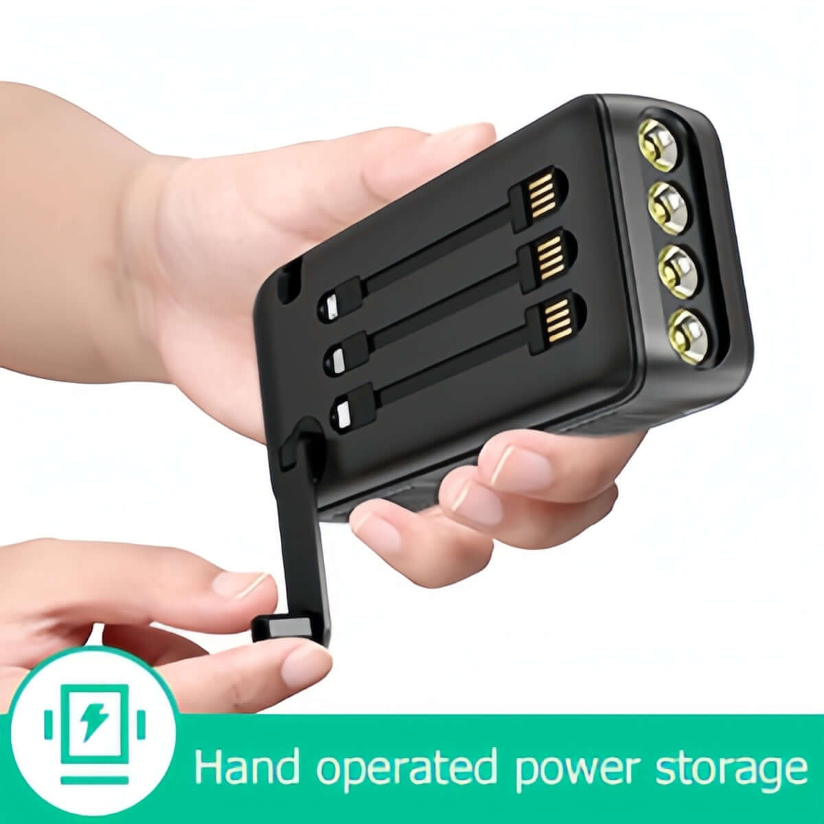 PECUWE 63200mAh Solar Power Bank,Ferrous, Large Capacity, 4 LED Flashlights, Hand Crank Charger, Built-in 3 Cables, USB C, for Indoor/Outdoor Activities